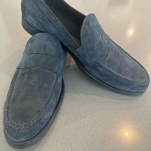 Tod’s Size 13 Blue Suede Loafers